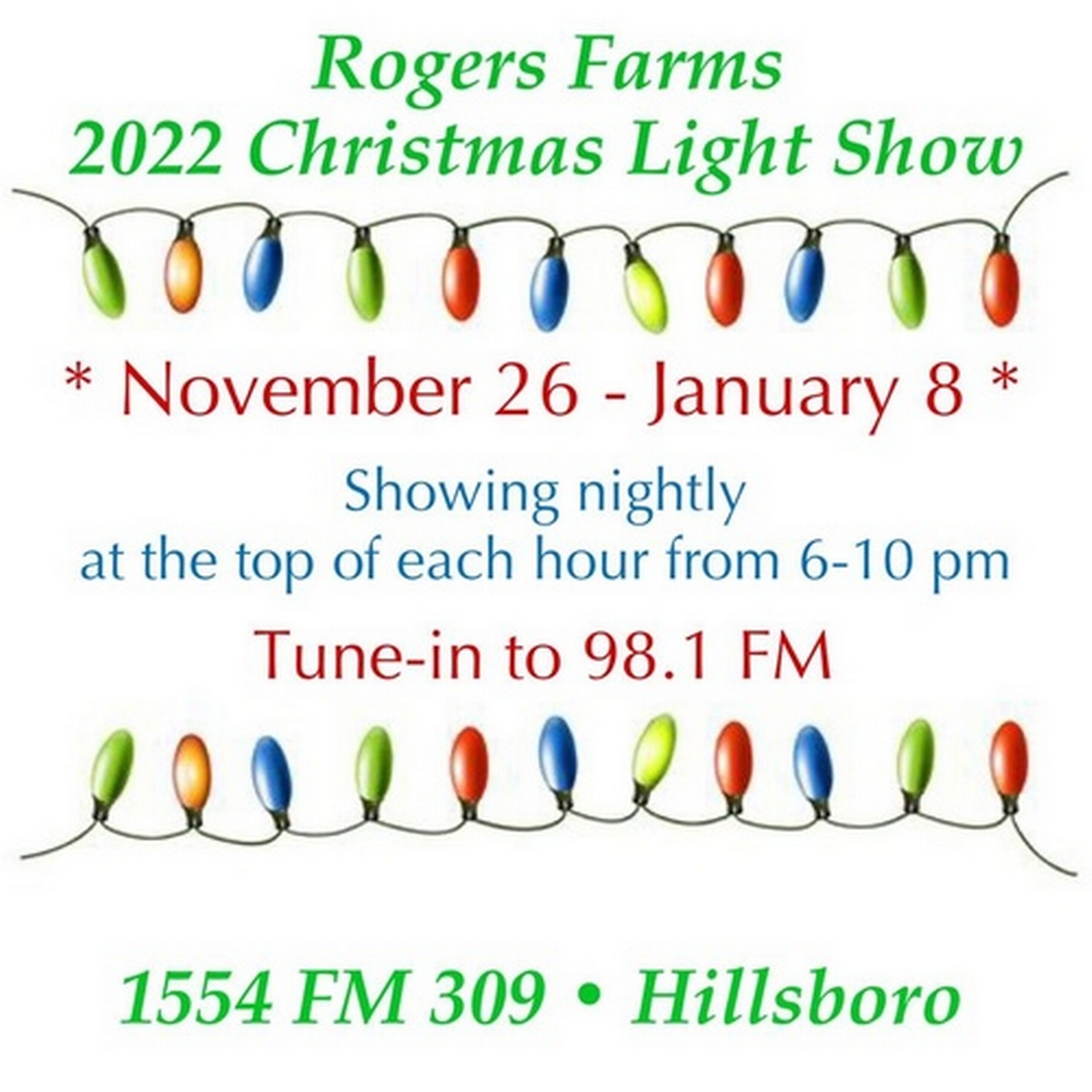 Rogers Farms Christmas Light Show Dec 11 2022